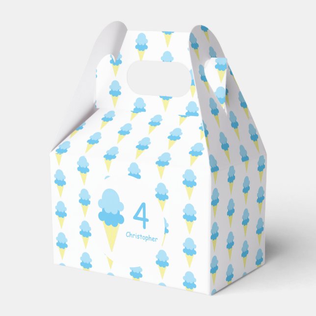 Ice Cream Kids Summer Birthday Favor Boxes (Front Side)
