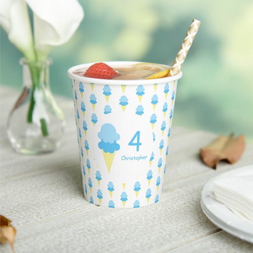 Ice Cream Kids Summer Birthday Paper Cups