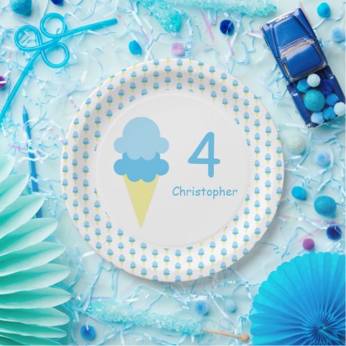 Ice Cream Kids Summer Birthday Paper Plates