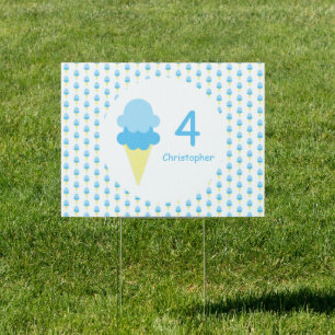 Ice Cream Kids Summer Birthday Sign