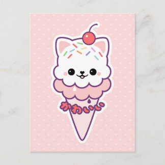 Ice Cream Kitty Postcard