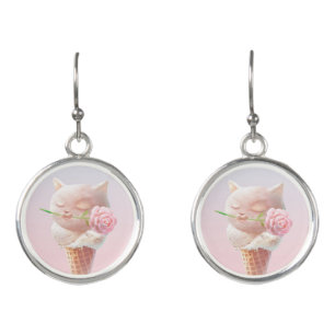 Ice Cream Kitty – Rosy & Dreamy Earrings