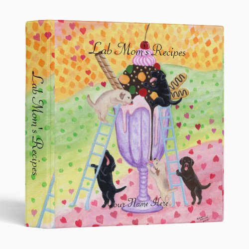 Ice Cream Labradors 3 Ring Binder