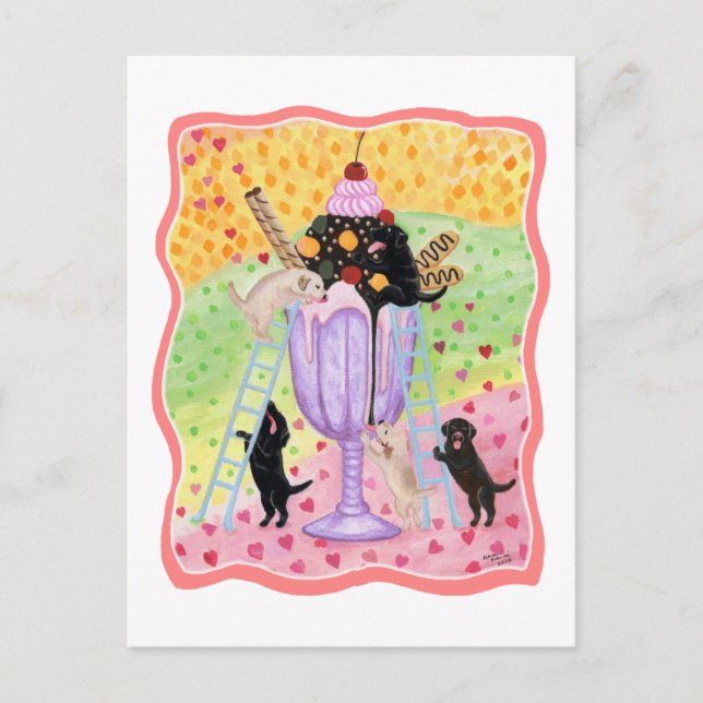 Ice Cream Labradors Postcard (Front)