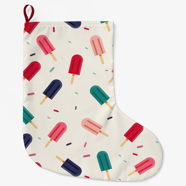 Ice Cream Large Christmas Stocking (Front)