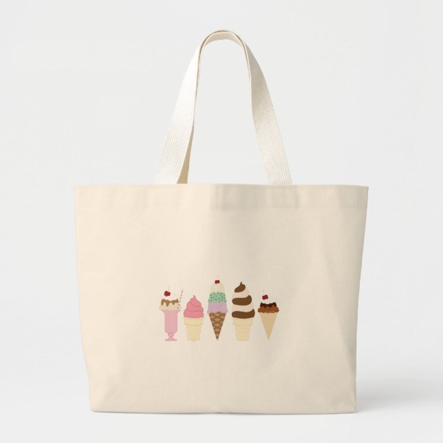 Ice Cream Large Tote Bag (Front)