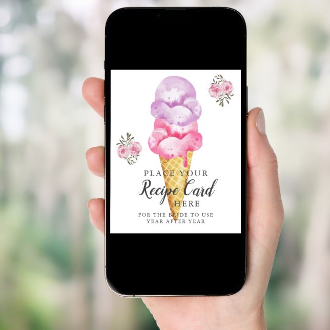 Ice Cream Leave Recipe Card Here Sign (Front Digital)