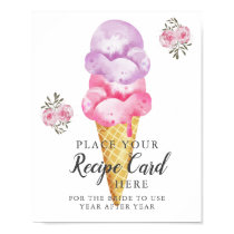 Ice Cream Leave Recipe Card Here Sign