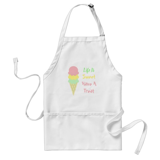 Ice Cream Life Is Sweet Adult Apron (Front)