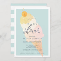 Ice Cream Light Blue Boy Baby Shower Invitation