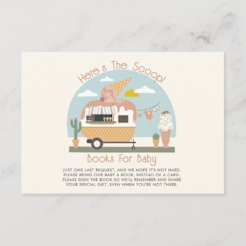 Ice Cream Light Pink Baby Shower Book Request Enclosure Card