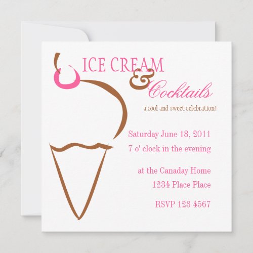 Ice Cream Lines Invitation