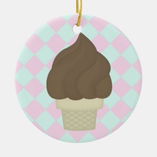 Ice cream love ceramic ornament
