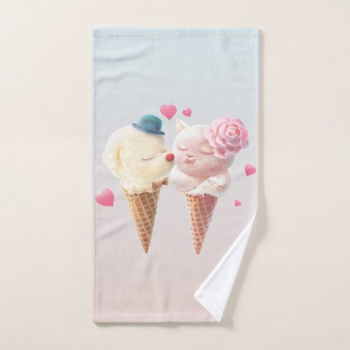 Ice Cream Love Hand Towel