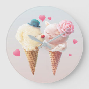 Ice Cream Love Large Clock
