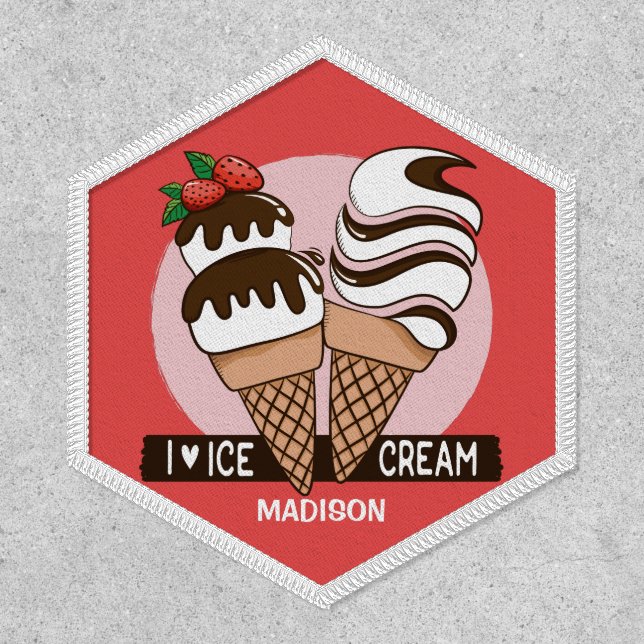 Ice Cream Lover custom name & color Patch (Front)