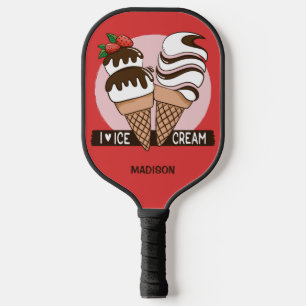 Ice Cream Lover custom name & color Pickleball Paddle