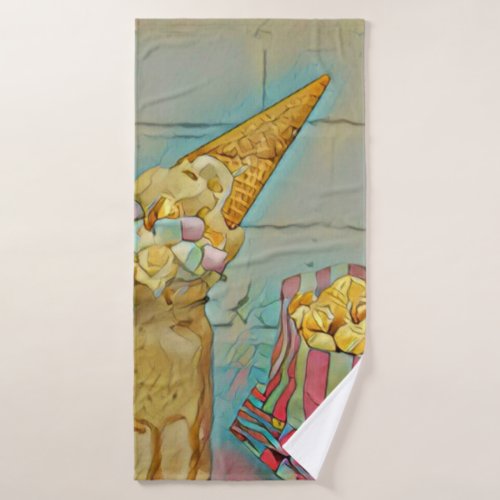 Ice cream lover gift bath towel set