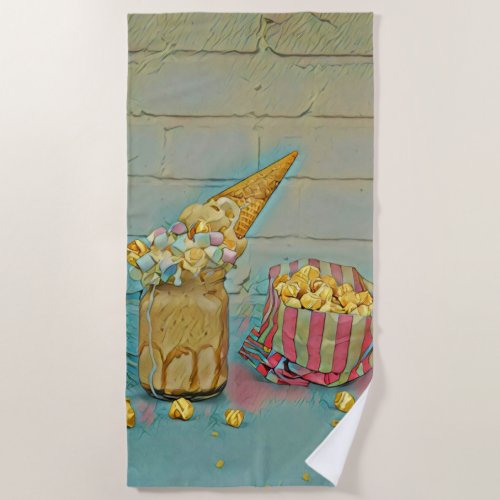 Ice cream lover gift beach towel