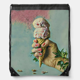 Ice cream lover gift drawstring bag