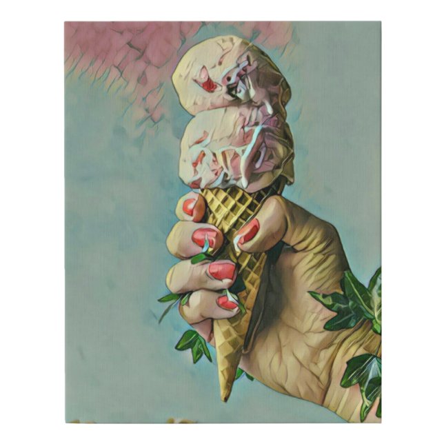 Ice cream lover gift faux canvas print (Front)