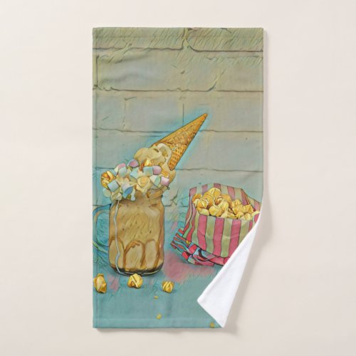 Ice cream lover gift hand towel 