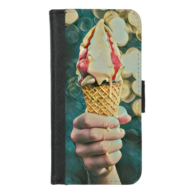 Ice cream lover gift iPhone wallet case (Front)