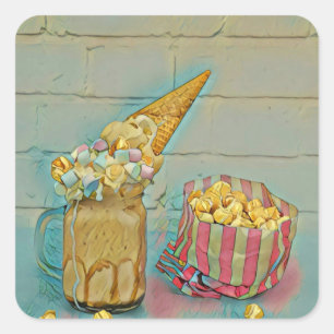 Ice cream lover gift square sticker