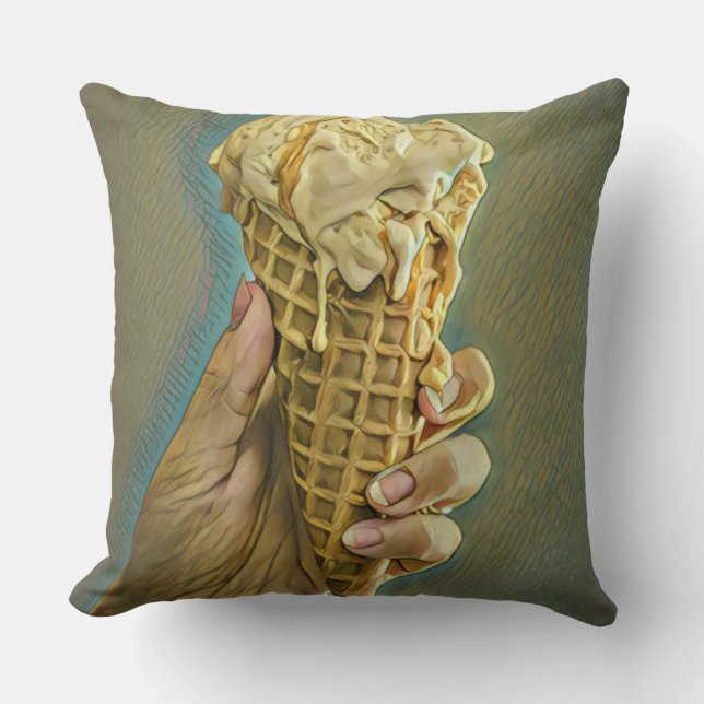 Ice cream lover gift throw pillow (Front)