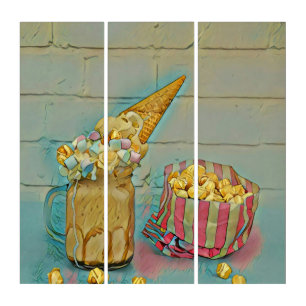 Ice cream lover gift triptych