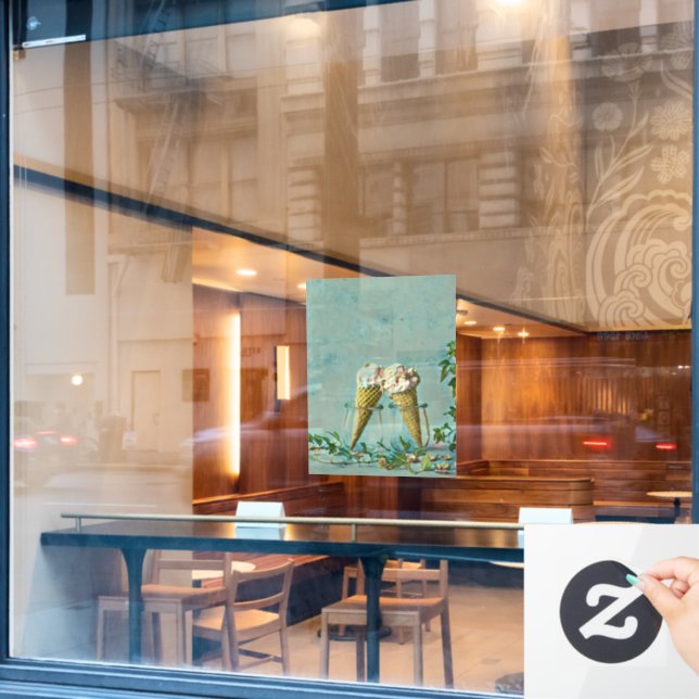 Ice cream lover gift window cling (Cafe Window)