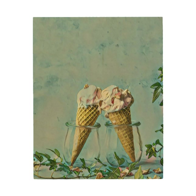 Ice cream lover gift wood wall art (Front)