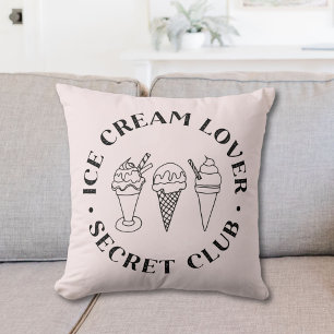 Ice Cream Lover Secret Club Kids Nursery Throw Pillow