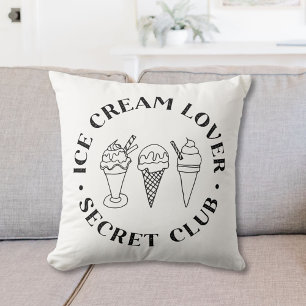 Ice Cream Lover Secret Club Kids Nursery Throw Pillow