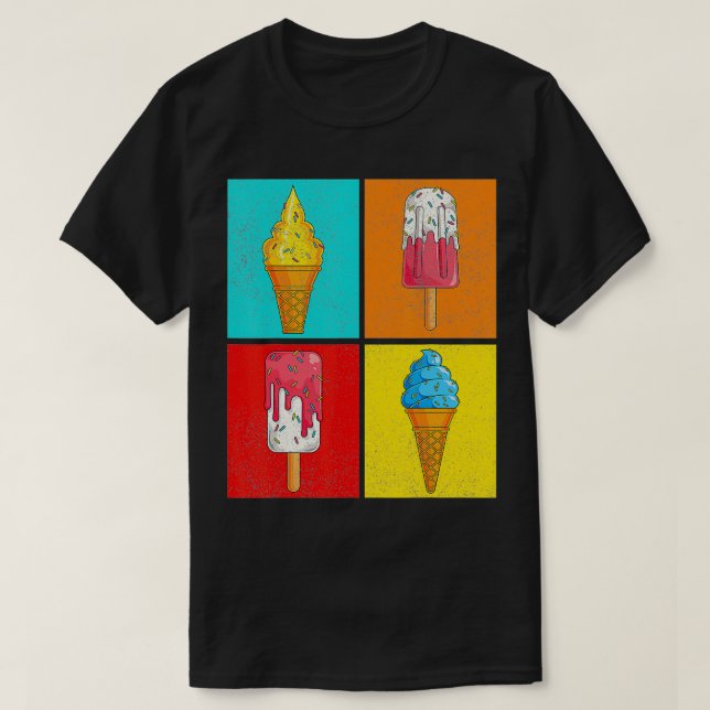Ice Cream Lover Summer Dessert Sprinkles Pop Art I T-Shirt (Design Front)