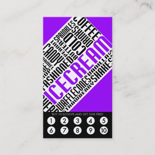 ice cream loyalty (wordWEBs) Business Cards