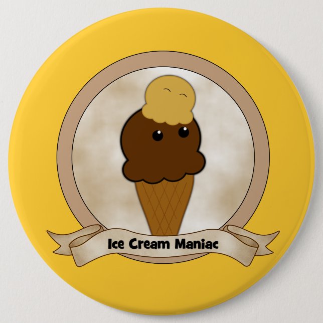 Ice Cream Maniac Button (Front)