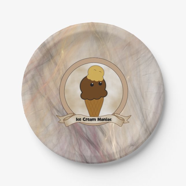 Ice Cream Maniac Paper Plates (Front)