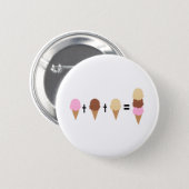 Ice Cream Math Pinback Button (Front & Back)