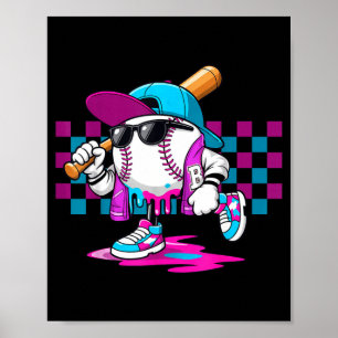 Ice cream melt baseball street vibes poster