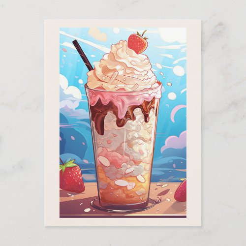 Ice Cream Milkshake Postcard