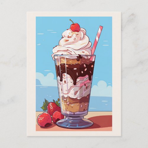 Ice Cream Milkshake Postcard