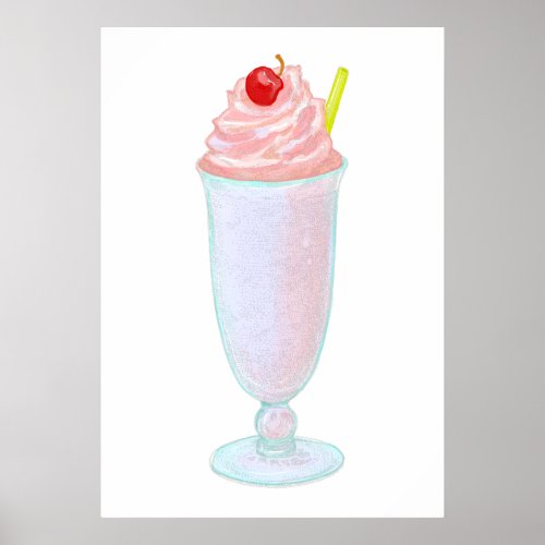 Ice cream milkshake poster