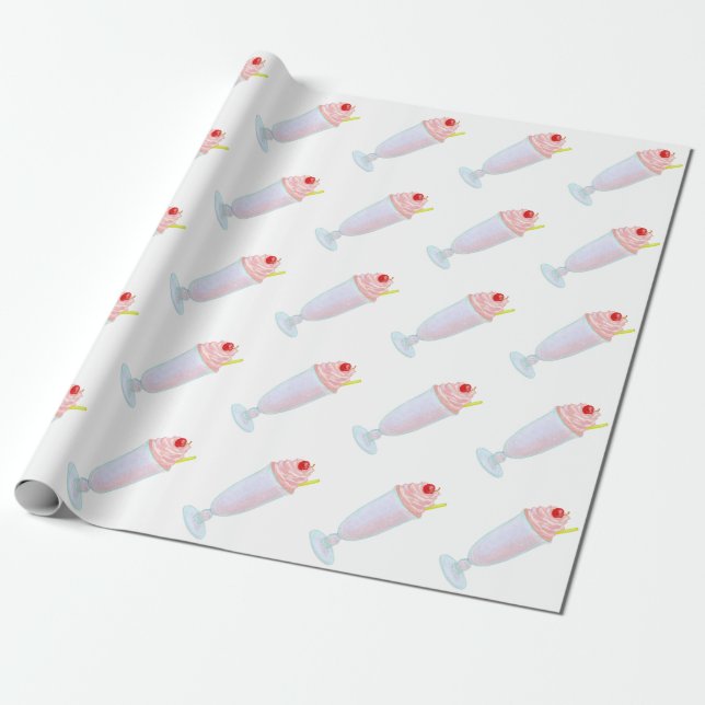 Ice cream milkshake wrapping paper (Unrolled)