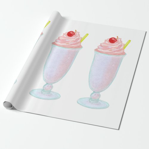 Ice cream milkshake wrapping paper