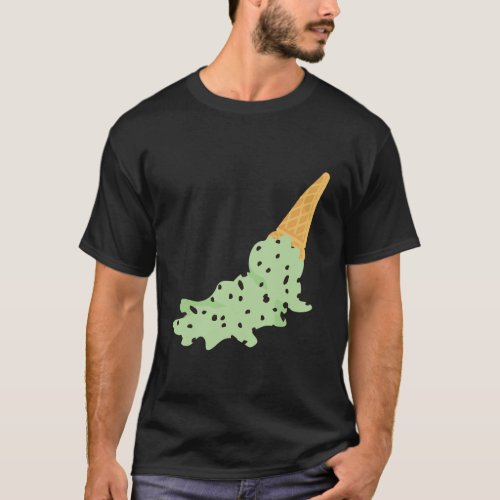 Ice Cream Mint Chocolate Chip Melted T_Shirt
