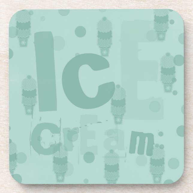 Ice Cream mint Drink Coaster (Front)