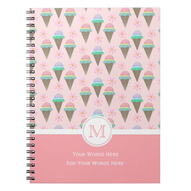 Ice Cream Monogram Notebook (Front)