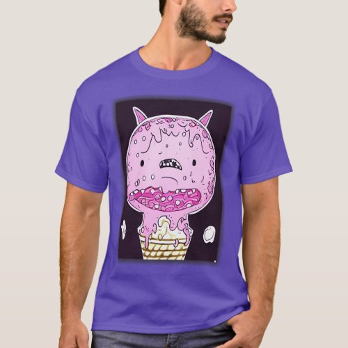 Ice Cream Monsters Pink T_Shirt