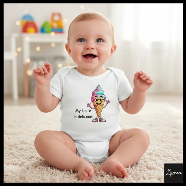 Ice Cream - My taste is delicious 2 Baby Bodysuit (Creator Uploaded)